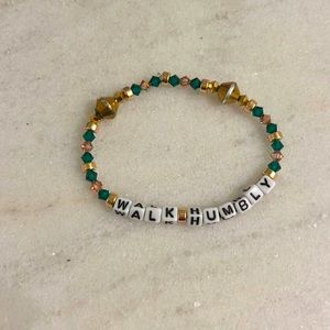 Beautiful Handmade‎ Word Bracelet WALK HUMBLY *wear solo or stack with more!*